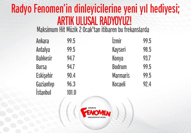 radyo fenomen in istanbul frekansi degisti radyocular com